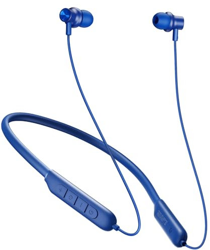 TONEMAC Auriculares inalámbricos N8, IPX6, Banda magnética para el Cuello, 40 Horas de reproducción, Graves Profundos, Bluetooth 5.3, Azul