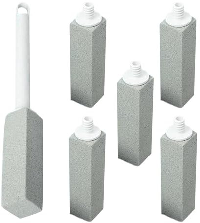 Bims-Toilettenstein – Kalkentferner | Kraftvoll Kalk entfernen | Fleckenreinigungsbürste mit extra langem Griff für die Reinigung von Toiletten mit Kalkablagerungen