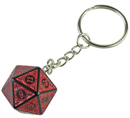 set di dadi Dadi grandi D20 neri Portachiavi da gioco adatti for forniture for giochi da tavolo fai da te for feste in club dadi colorati(Red)