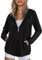 Flikity Womens Hoodies, Zip up Jackets for Women Ladies Cardigans Size 18-20 Womens Cardigan and Hoodies Casual Evening Going Out Tops Fall Coats Plus Size Tops Black XL