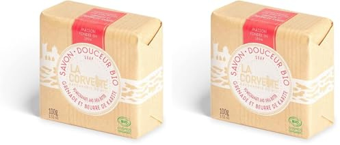 La Corvette Savon Douceur Bio Grenade Enrichi au Beurre de Karité 100 g (Lot de 2)
