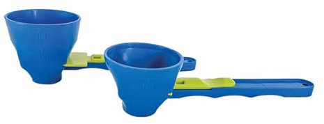 EIOLWJIEO 2 Stück Slide Scoop Messtrichter Löffel Praktisches Werkzeug für Fitnessliebhaber ABS Pulver Trichter Scoop mit Silding Basis, Blau