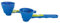 EIOLWJIEO 2 Stück Slide Scoop Messtrichter Löffel Praktisches Werkzeug für Fitnessliebhaber ABS Pulver Trichter Scoop mit Silding Basis, Blau