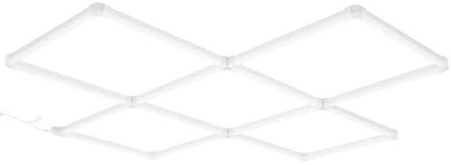 VEVOR Lampe de Garage LED, 5 Carrés, Plafonnier d'Atelier Blanc Froid, 22000 lm, 6500 K, Éclairage de Garage à Faire Soi-même Super Lumineux pour Sous-sol, Entrepôt, Atelier de Beauté Automobile