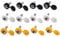 Karsum 48PCS Car Number Plate Screws and Caps Kit - Stainless Steel License Plate Fixing Kit with 24 Screws + 24 Decorative Caps (8 Black/8 White/8 Yellow) - Rust-Proof Registration Plate Fasteners ﻿