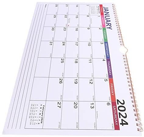 Lurrose Wandkalender 2024 tischkalender schreibtisch studenten Agenda- pinup monatlicher Wandplaner Tag Papier für zu Hause Monatsplaner