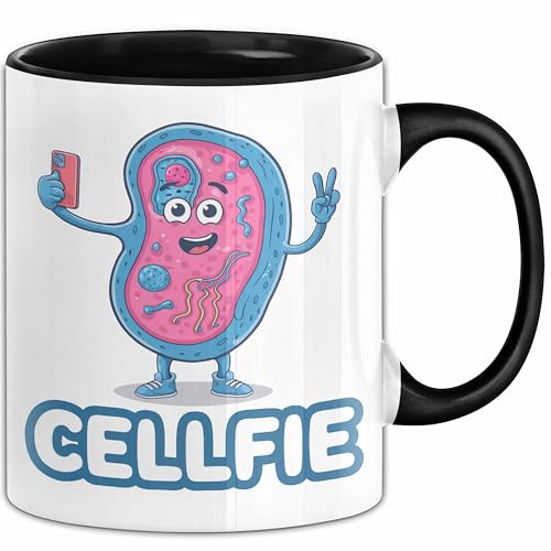 Biologe Tasse Geschenk Cellfie Wissenschaft Geschenkidee (Schwarz)
