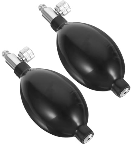 ERINGOGO Manuelles Aluminiumlegierung Zubehör Blutdruckmessgerät Latex 2stücke mit Ventil Aufblasball Schwarz Leicht zu Lagern für Zuhause und Medizinische Einrichtungen