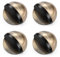 4Pcs Self Adhesive Floor Door Stoppers, Polished Oval Door Stopper Floor Mounted Half Moon Doorstop Wall Protector Door Stop with Glues for Hard Floor Glass, Bronze