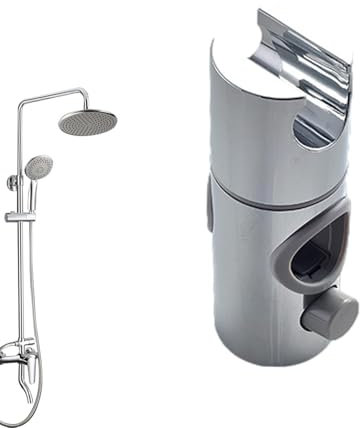 Support de pommeau de douche réglable – Pince de barre coulissante, support rotatif pour douchette à main, rail de support facile à installer | Base de fixation pour la salle de bain