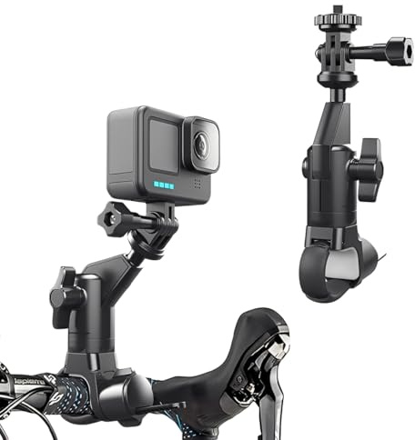 XUNNIU Support de caméra Moto/Vélo pour GoPro Hero 13/12/11,Support Camera 360 Moto avec vis 1/4 Pouce, Compatible avec Insta360 X5/X4, avec rotule rotative à 360°, pour DJI Osmo 360 Action 5 Pro