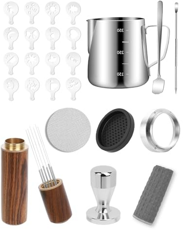 ZaKaBox 26PCS Coffee Tamper Set, Coffee Accessories Barista Set | with 51mm Tamper, Puck Screen, Dosing Funnel, Barista Towel, Milk Jug, WDT Tool & Coffee Accessories Kit