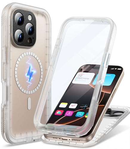 Cozycase Cover TOP 360 Antiurto IP68 Impermeabile Per iPhone 16 Pro Max | Magnetica Per Magsafe, Rugged Militare, Subacquea Waterproof Case Anti Urto Resistente Antipolvere, Custodia Integrale. Nero