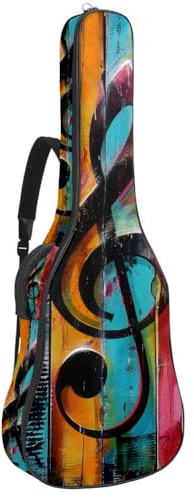 Luoweisi Custodia per chitarra classica, 39, 40, 104 cm, spessa 10 mm, imbottita, impermeabile, con tasca regolabile, antiurto, Multicolore 2., moderno