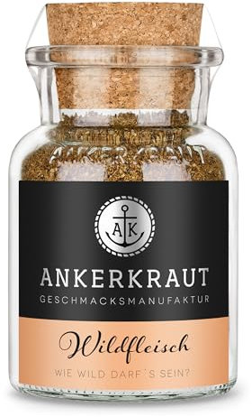 Ankerkraut Wildfleisch, BBQ-Rub, für den Ofen, Grill, Smoker und Dutch Oven, 75 g im Korkenglas