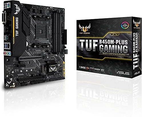 ASUS TUF B450M-Plus Gaming AMD Ryzen 2 AM4 DDR4 HDMI DVI-D M.2 mATX Motherboard