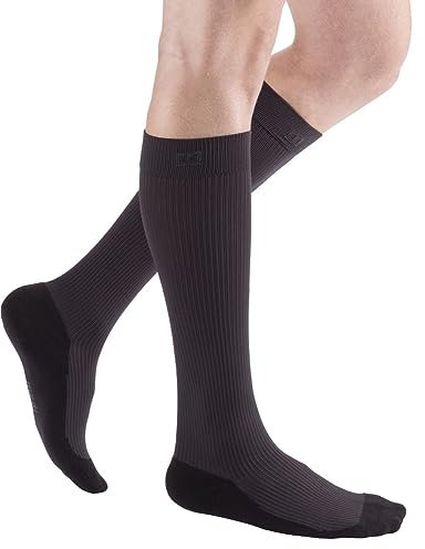 medi mediven active Kompressionsstrümpfe | Kompressions-Kniestrümpfe mit Fersenverstärkung | KKL 2 | Anthrazit | Größe: IV | Geschl. Spitze | Normal