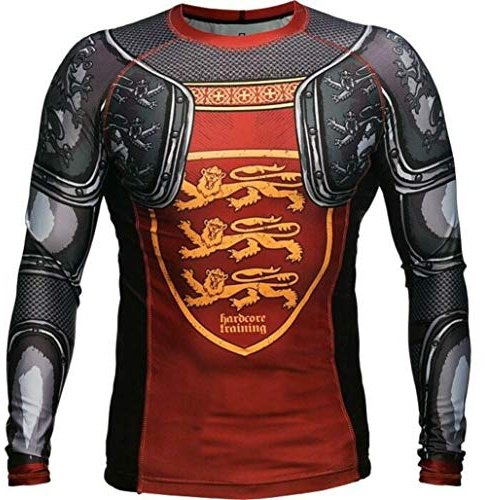 Hardcore Training Lionheart Rash Guard Men's Kompressionshemd Herren Lange Ärmel Grappling Jiu Jitsu MMA Fitness Boxen No Gi