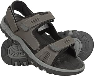 Mountain Warehouse Z4 Mens Sandals - Neoprene Lining Shoes, Hook & Loop Strap, Phylon Midsole Beach Shoes, Suede Upper - For Spring Summer Travelling, Walking Jet Black 7