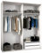 duehome | Armario de 2 Puertas Correderas, Armario Doble, Modelo Uniq 180, Acabado en Andersen Pino y Gris, Medidas: 180 cm (Largo) x 207,6 cm (Alto) x 55 cm (Fondo)