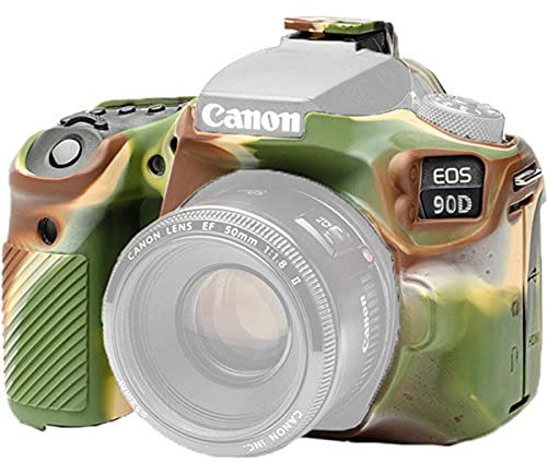 easyCover - Silikon Kameratasche - Schutz für Ihre Kamera - Canon 90D - Camouflage