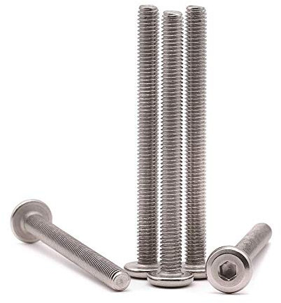 M6 x 80 mm (15 pz) Vite a testa piatta, in acciaio inox 304, finitura brillante, filettatura completa, bulloni di collegamento, bulloni per mobili