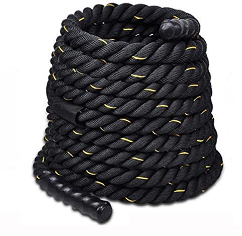 Battle Rope HUA Corde De Bataille Robuste 38mm 15m, Corde De Fitness, Corde De Musculation pour Sports De Plein Air Est pour Les Exercices Aérobiques Masculins Et Féminins, Antidérapant Durable