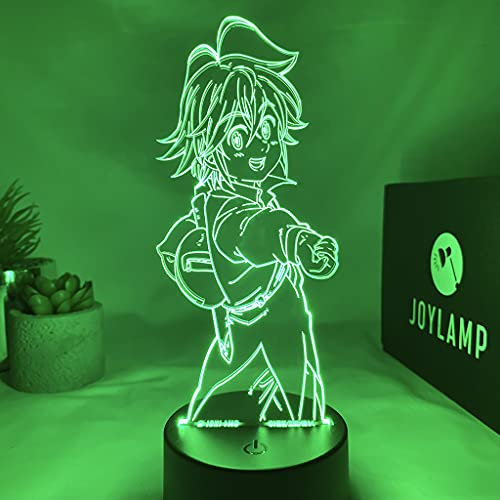JoyLamp Meliodas de The Seven Deadly Sins - Collection officielle x The Seven Deadly Sins - 16 couleurs + Télécommande - Lampe 3D The Seven Deadly Sins
