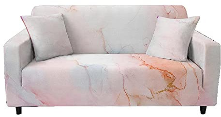 FANSU Housse de Canapé Universelle 1/2/3/4 Places, Flux d'or Série 3D Revêtement de Canapé Extensible avec Accoudoirs Protection de Canapé pour Sofa Décorative Forme L (Rose poudré,2 Places)