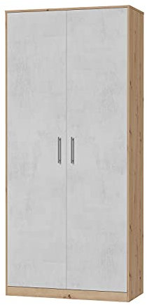 SMARTBett Schrank Kleiderschrank Aktenschrank 100 cm Wildeiche/Beton