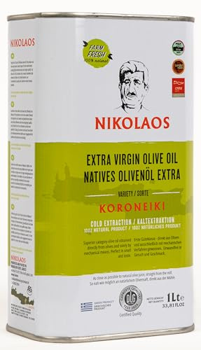 Olive Oil 1L from Crete, Greece NIKOLAOS – Premium Quality, Extra Virgin, Cold-Pressed, Rich in Polyphenols, Low Acidity. New Harvest: Dec. 2025 – Feb. 2026. Best Before: September 2027
