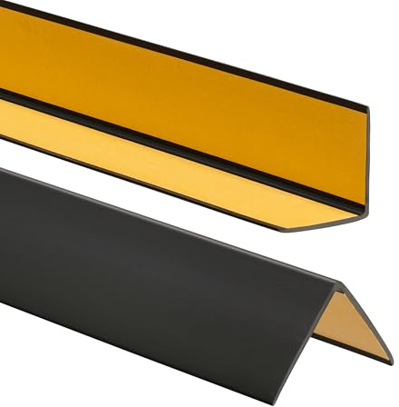 ProfiPVC Winkelprofil selbstklebend aus PVC 50x50mm 130cm Schwarz | Kantenschutz, Kantenschutzprofil aus PVC-Gummi, elastischer Eckschutz, einfache Montage ohne Bohren
