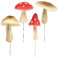 com-four® 4X Deko-Pilz - künstliche Pilze zum Einstecken als Herbst- und Weihnachtsdekoration - schöner Raumschmuck - verschönert Geschenke, Gestecke und Kränze (2X Fliegenpilz / 2X Täubling)