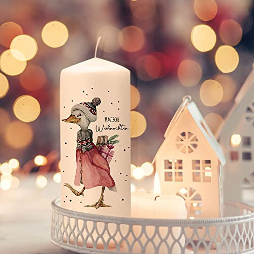 Adventskerze Kerze Advent Winter Ente Gans und Spruch magische Weihnachten Deko Geschenk ak08 ilka parey wandtattoo-welt®