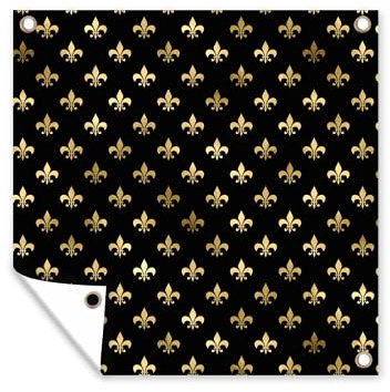 Outdoor-Poster Poster Wanddeko draußen Deko Garten Gartenposter 50x50 cm Muster - Krone - Gold