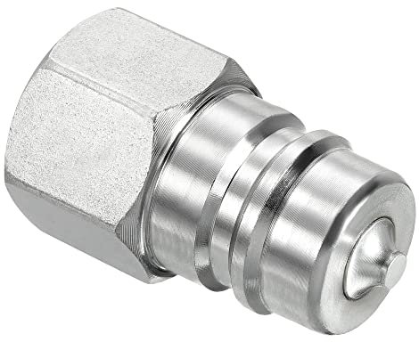 PATIKIL Hidráulico Rápida Conexión Acoplador, 1 Paquete Carbono Acero M20x1.5mm Hembra Rosca 0.85 OD Tubo Montaje Enchufe Adaptador para Construcción Agricultura, Plata