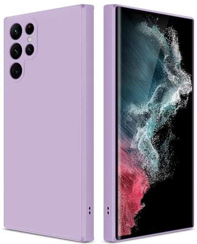 GiiYoon Hülle Kompatibel mit Samsung Galaxy S22 Ultra 5G, Hochwertiges Liquid Silicone Case, Rundumschutz Handyhülle, Kratzfestes Weiches Mikrofaserfutter- Lila