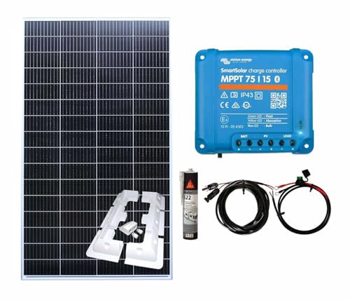 LOWENERGIE Solar Panel Kit 200w MPPT Controller Battery Cables Motorhome, Caravan