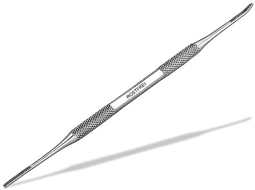 Professionelle Eckenfeile für Fußnägel Nagelfeile Eckfeile 2-Seitig Gerade Gebogen Rostfrei Edelstahl Maniküre Doppelinstrument