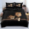 DXHOME 3D Bettwäsche 200x200 Schwarz Tier Muster Atmungsaktiv Leicht Weich Mikrofaser Luxus Deckenbezug Aesthetic Bettbezug Sets mit Reißverschluss und 2 Kissenbezüge 80 x 80cm