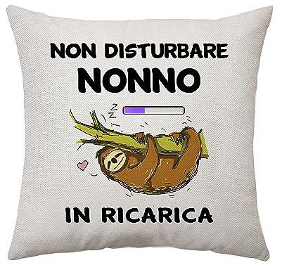 Aconesong Non Disturbare Nonno In Ricarica - Cuscino Copertura Divertente per Compleanno, Festa del Papà, Idea Regalo da Nipote o Nipotina