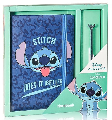 Diario Segreto Stitch con Penna – Quaderno Stitch per Bambina – Taccuino Lilo e Stitch con Elastico – Set Regalo Accessori Stitch per Scuola o Compleanno