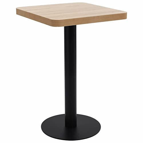 ADWOA Bistrotisch Hellbraun 50x50 cm MDF Bistrotisch Outdoor Bartisch Set Stehtisch Holz
