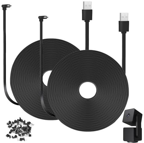 UYODM 2Pack 30FT/9M L-Shape Micro USB Extension Cable Compatible with WYZE Cam Pan V3, 90 Degree Extension Charging Cable Power Your WYZE Cam Pan V3 Continuously - Black