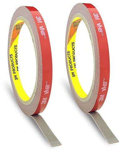 KAGUOl 3M Doppelseitiges Klebeband Extra Stark Klebepads, 2 Rolle Montageklebeband, Klebestreifen, Wasser Hochtemperaturbeständig und Multifunktionales, für Auto, Wohn, Bürodekor (3m × 8mm)