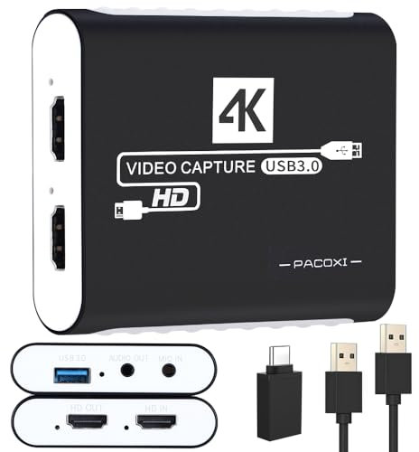 USB 3.0 Video Capture Card,1080P HDMI Recorder Game Capture Card for Windows/Mac OS,Compatible with Switch/PS5/PS4/Xbox/PC/Camera for OBS,Twitch,TikTok,YouTube Live Streaming and Recording