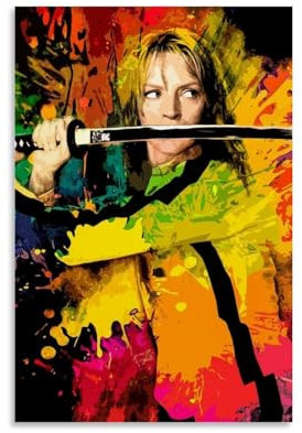 Kill Bill Farbkunst-Poster, Wandkunst-Poster, Geschenk für Freunde, Schlafzimmer, Wohnzimmer, Dekoration, modernes ästhetisches Poster, dekorative Malerei, Leinwand, Wandposter und Kunstdruck, moderne