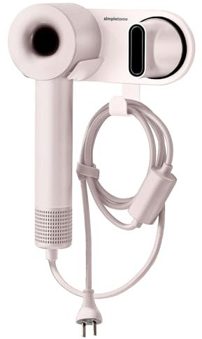 simpletome simpltome Haartrocknerhalter Wandhalterung für ALLE Magnetischen Hohe Geschwindigkeit Fön mit Steckerkabel Organisation Haken (Rosa, ABS-Kunststoff)