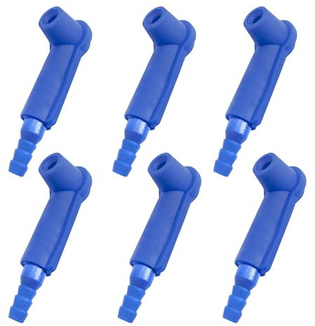 TINGWEN 6 Stück Bremsflüssigkeits Ölwechsler Anschluss Entlüftungsadapter Bremsflüssigkeitswechsler Bremsflüssigkeit Entlüfter Stecker Wartungswerkzeug Für LKW, PKW, technische Fahrzeuge (blau)