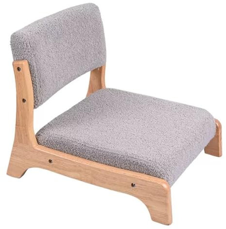 Aimeryup Beinloser Stuhl, Bodenstuhl, Holzstoffkissen, Lazy Tatami, Rückenlehne, Wohnzimmerfenster, 45 x 50 x 43 cm (Größe: 45 x 50 x 43 cm, Farbe: A)